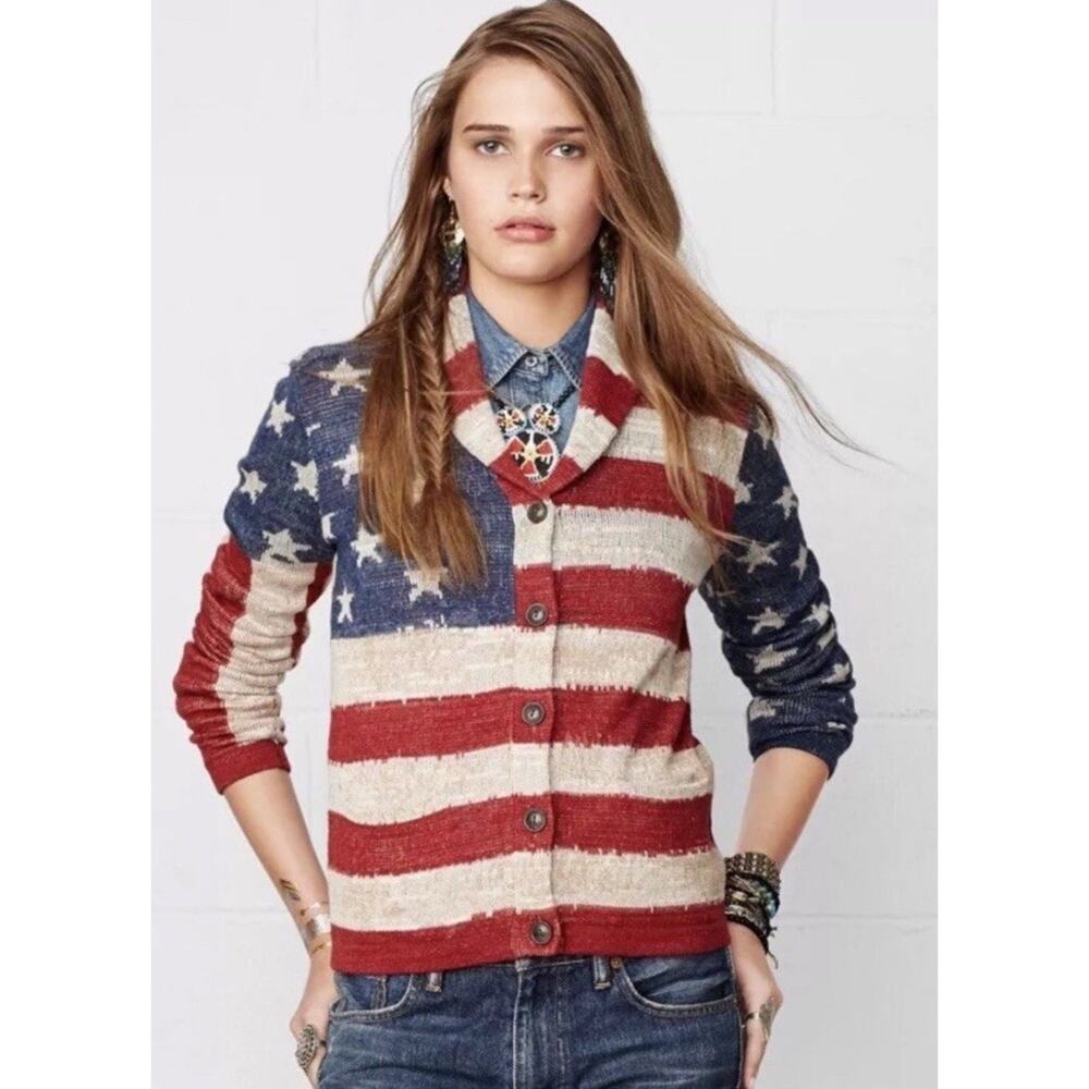 Polo by Ralph Lauren Red, White, and Blue Cardigan